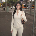 THE PULAM Body Contour Zip-Up Jacket for Women – Stretchy Gym & Yoga Outerwear