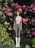 THE PULAM Women's Seamless High Neck Sports Tank – Sleeveless Supportive Yoga Crop Top