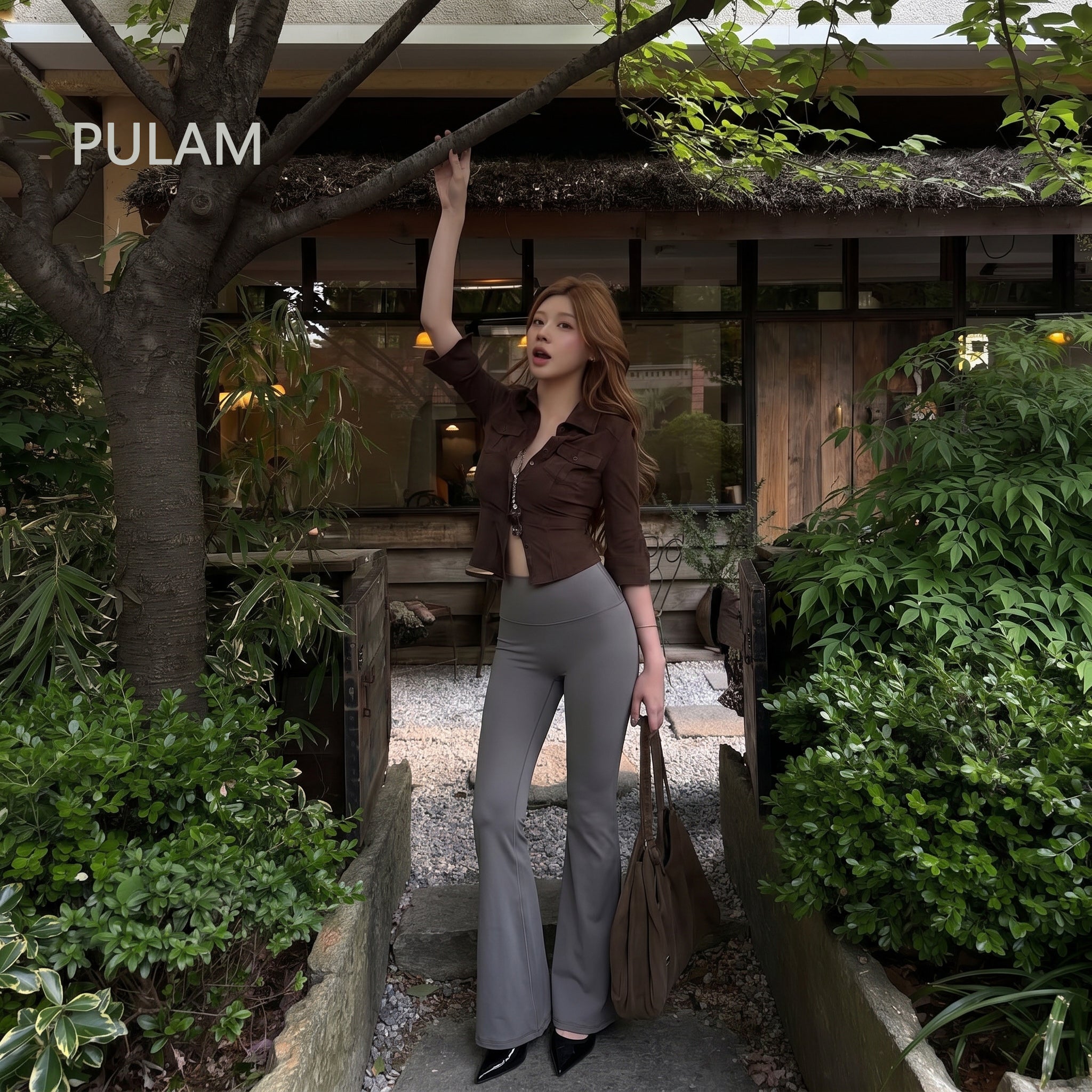 THE PULAM Premium Seamless Midnight Micro-FlareLeggings | The "Tall & Lean" Essential | High-Performance Fabric for Gym, Street, and Beyond