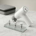 The PULAM Mini Massage Gun Deep Tissue Muscle Massager Portable Handheld Body Relaxation Device with 4 Heads USB Rechargeable