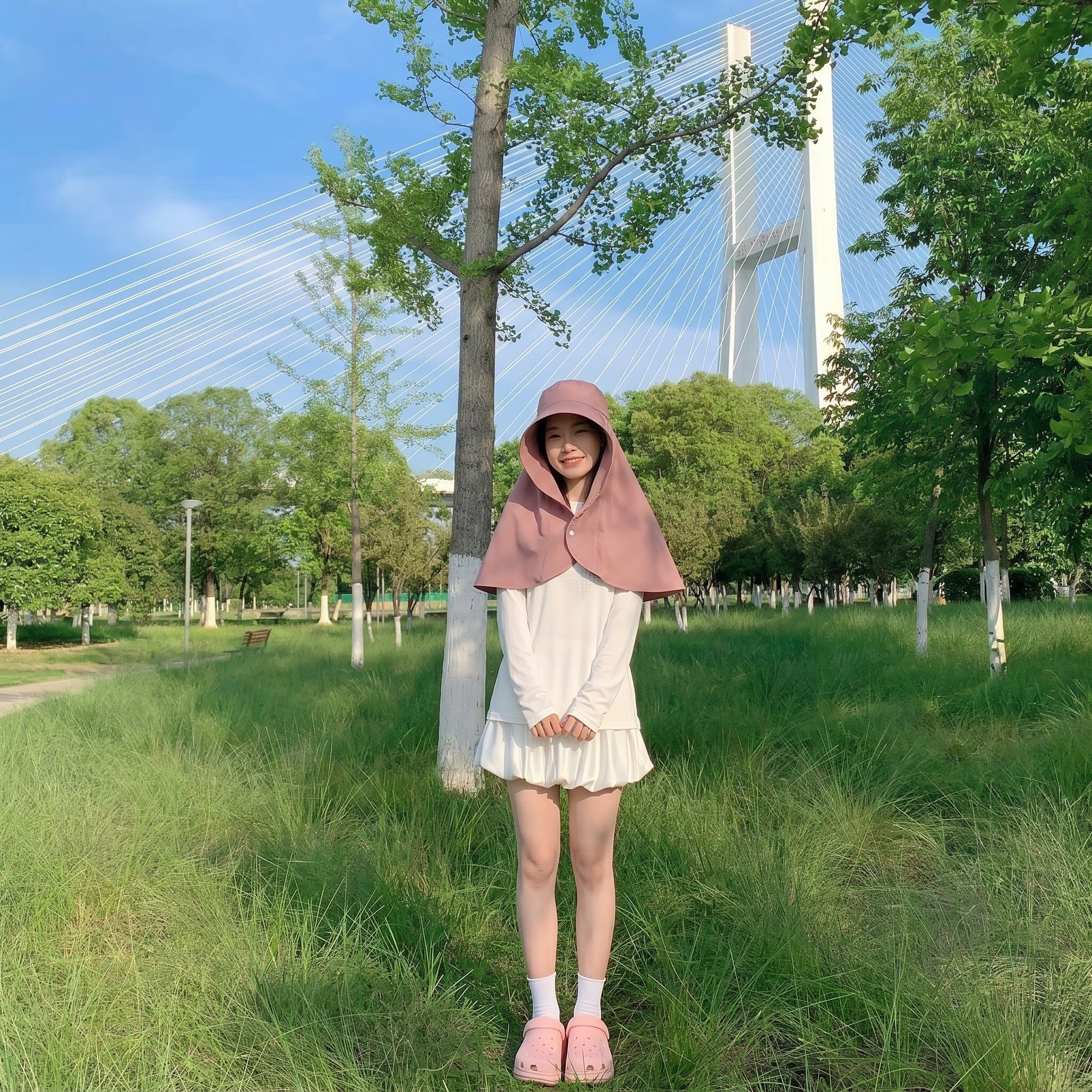 THE PULAM Zhao Lusi Inspired Wide Brim Hiking Sun Hat – UV Protection Neck Cover Outdoor Bucket Cap