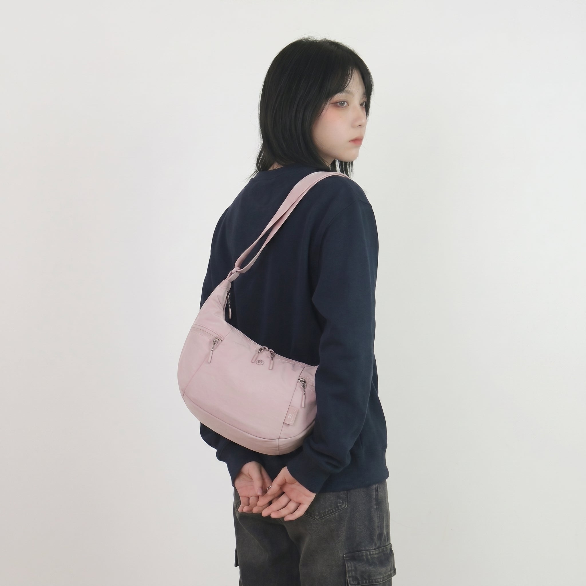 THE PULAM Large Capacity Nylon Crescent Shoulder Bag | Lightweight Multi Pocket Crossbody Bag for Travel & Daily Use