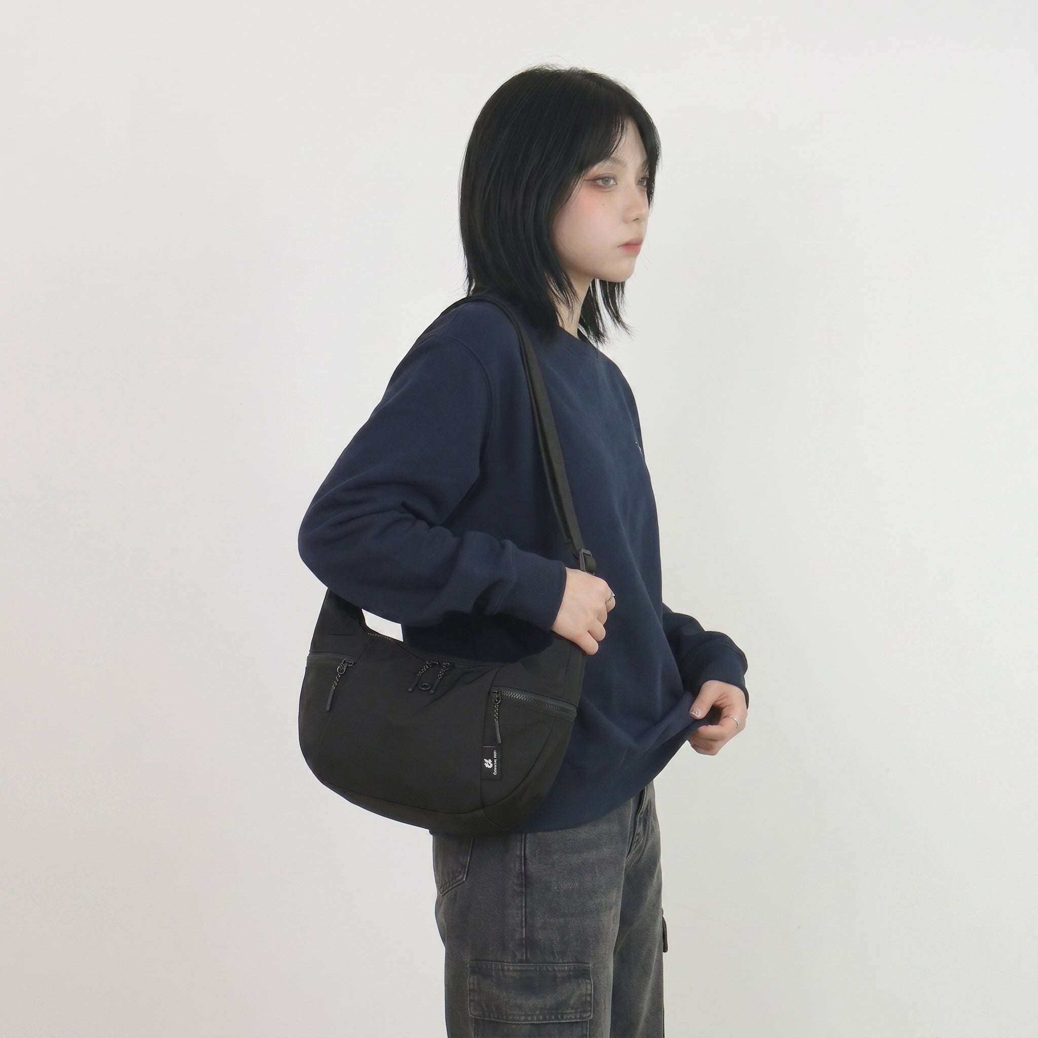 THE PULAM Large Capacity Nylon Crescent Shoulder Bag | Lightweight Multi Pocket Crossbody Bag for Travel & Daily Use